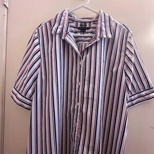 Plus-Size Tommy Hilfiger Striped Button Down Blouse